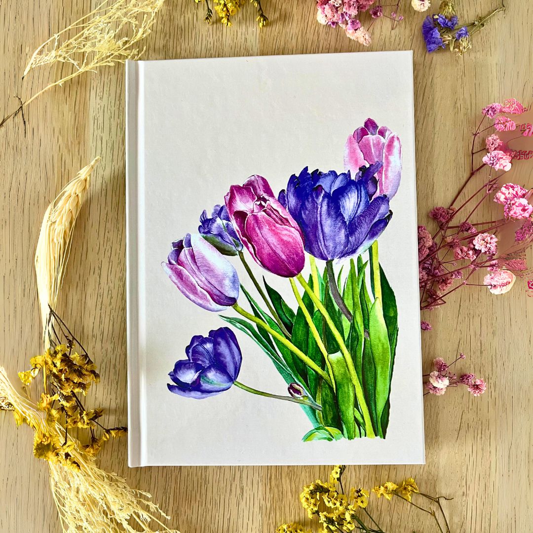 Hardcover Notebook (A5) – Tulips