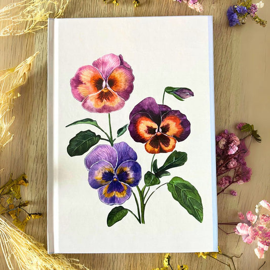 Hardcover Notebook (A5) – Pansies